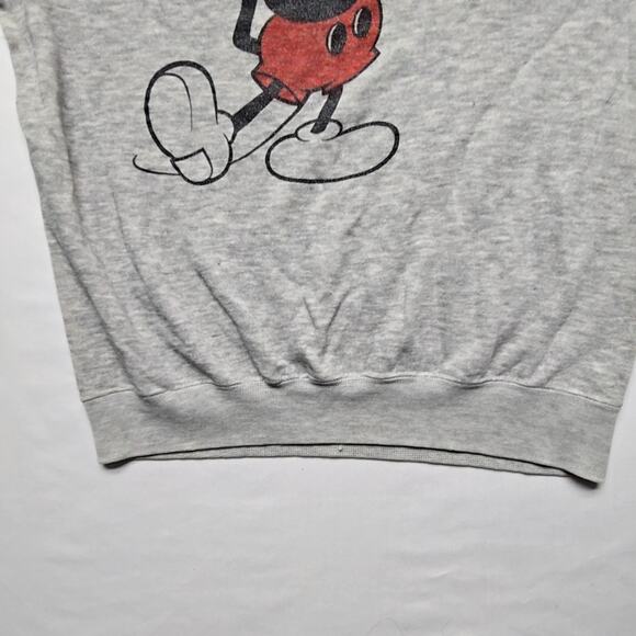 Vintage Mickey Mouse Sweatshirt Gray Graphic Large Raglan Sleeve Disney 80s - Picture 4 of 14